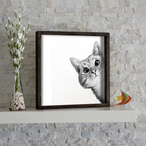 Wallity Nástenný obraz Cat 33x33 cm čiernobiely