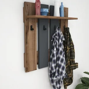 Hanah Home Nástenný vešiak Mita 70 cm hnedý/čierny
