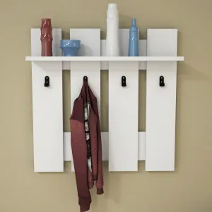 Hanah Home Nástenný vešiak s policou Carina 70 cm biely