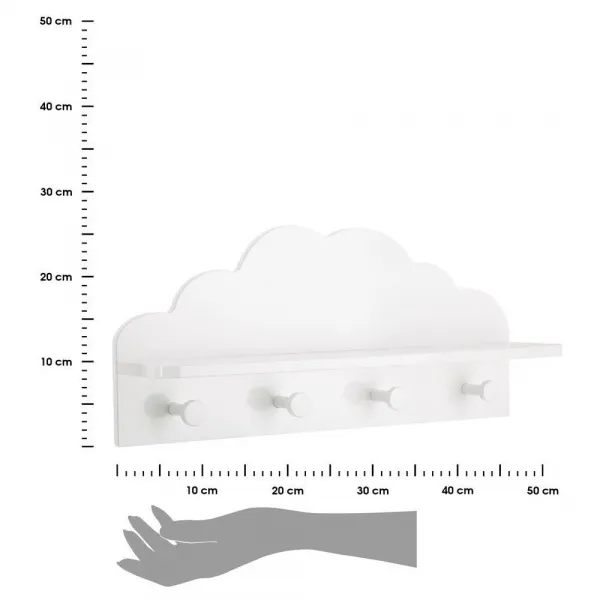 ATMOSPHERA Nástenný vešiak s policou Cloud biely