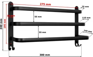 Vešiak Athos 30 cm čierny loft