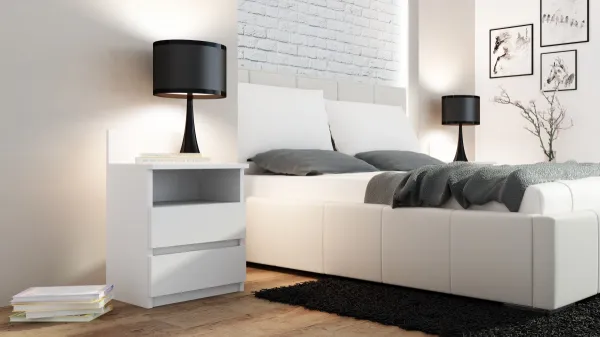TP Living Nočný stolík MALWA M1 biely