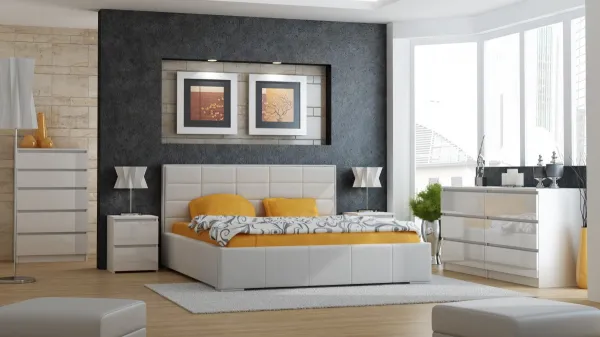 TP Living Nočný stolík MALWA M2 biely, lesklý