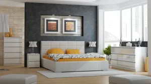 TP Living Nočný stolík MALWA M2 biely, lesklý