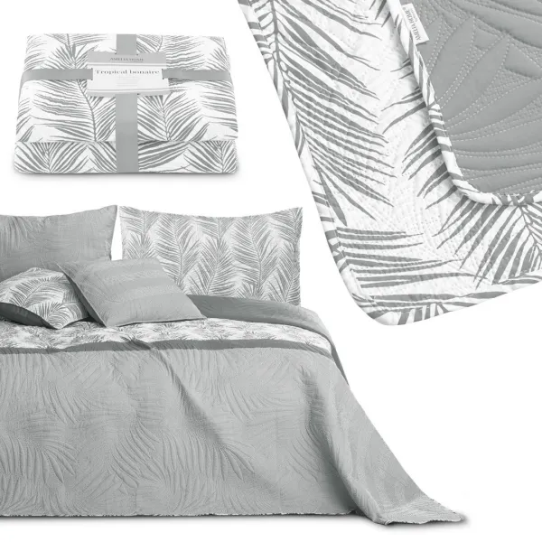AmeliaHome Obojstranný prehoz Tropical 170x210 cm šedý, veľkosť 170x210