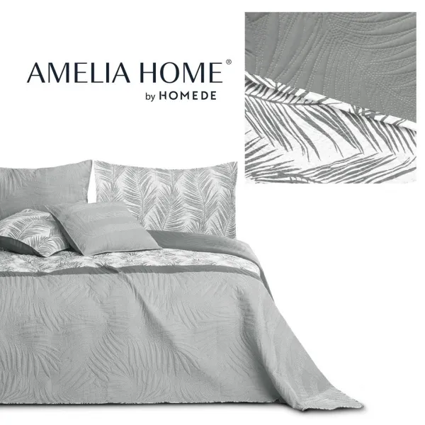 AmeliaHome Obojstranne prešívaný prehoz Bonaire 220x240 cm šedý, velikost 220x240