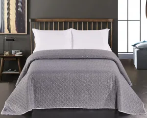 Obojstranný prehoz z mikrovlákna DecoKing Brigha bielo-sivý, velikost 220x240