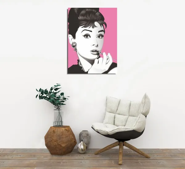 Wallity Obraz AUDRY 30x40 cm ružový/biely