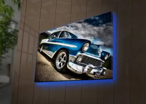 Hanah Home Obraz s led osvetlením Chevrolet Bel Air 70x45 cm