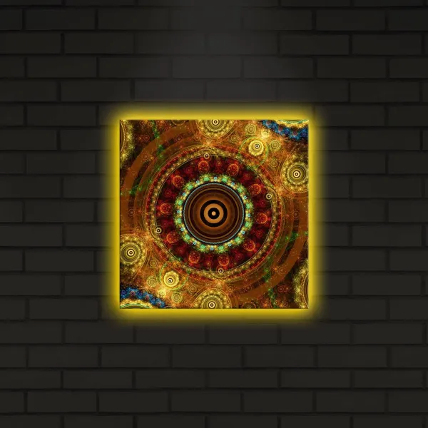 Wallity Obraz s LED osvetlením MANDALA 25 28 x 28 cm