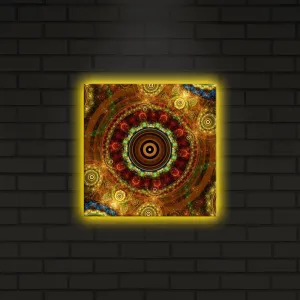Wallity Obraz s LED osvetlením MANDALA 25 28 x 28 cm