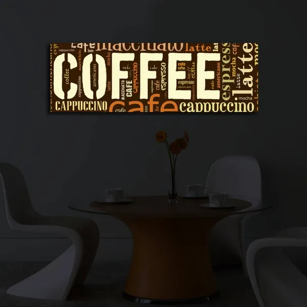 Wallity Obraz s LED osvetlením COFFEE 33 30 x 90 cm