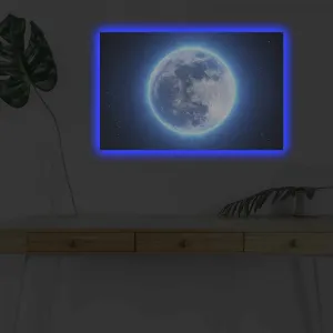 Hanah Home Obraz s led osvetlením Planéta 70x45 cm