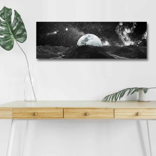 Wallity Obraz s LED osvetlením MESAČNÁ KRAJINA 30 x 90 cm