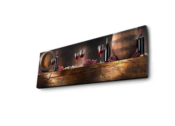 Hanah Home Obraz s led osvetlením Víno 90x30 cm