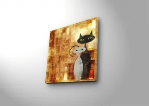 Wallity Obraz s LED osvetlením DVE KOČKY 17 40 x 40 cm
