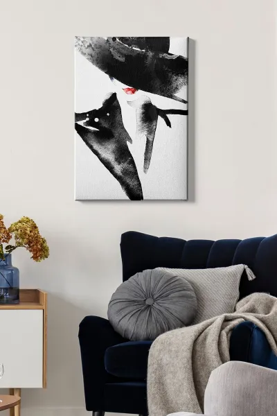Wallity Obraz na plátne Dáma v čiernom 50x70 cm