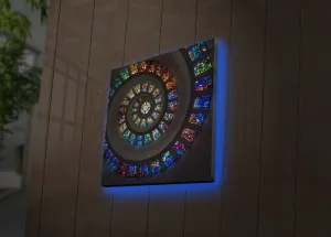 Wallity Obraz s LED osvetlením FAREBNÁ ŠPIRÁLA 49 40 x 40 cm