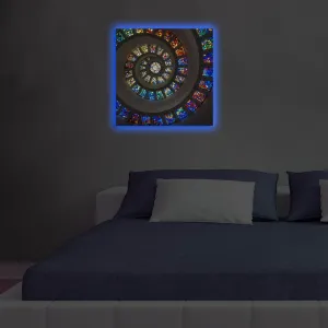 Wallity Obraz s LED osvetlením FAREBNÁ ŠPIRÁLA 49 40 x 40 cm