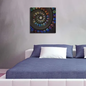 Wallity Obraz s LED osvetlením FAREBNÁ ŠPIRÁLA 49 40 x 40 cm