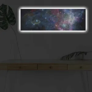 Wallity Obraz s LED osvetlením NOČNÁ GALAXIA 30 x 90 cm