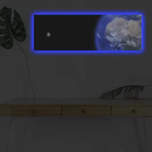 Wallity Obraz s LED osvetlením NOČNÁ ZEMĚKOULE 30 x 90 cm