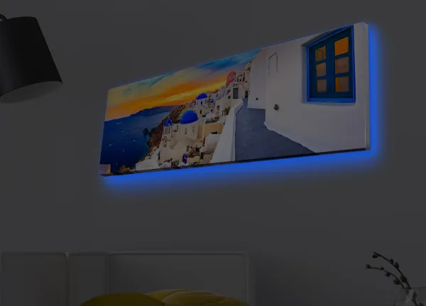 Wallity Obraz s LED osvetlením SANTORINI 30 x 90 cm
