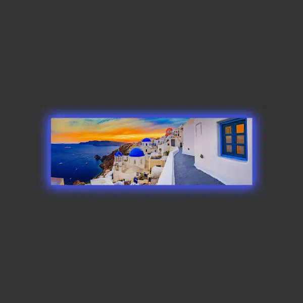 Wallity Obraz s LED osvetlením SANTORINI 30 x 90 cm