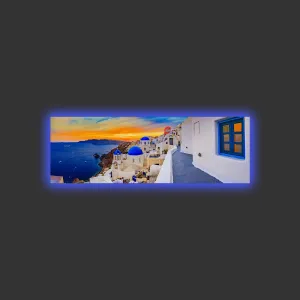 Wallity Obraz s LED osvetlením SANTORINI 30 x 90 cm