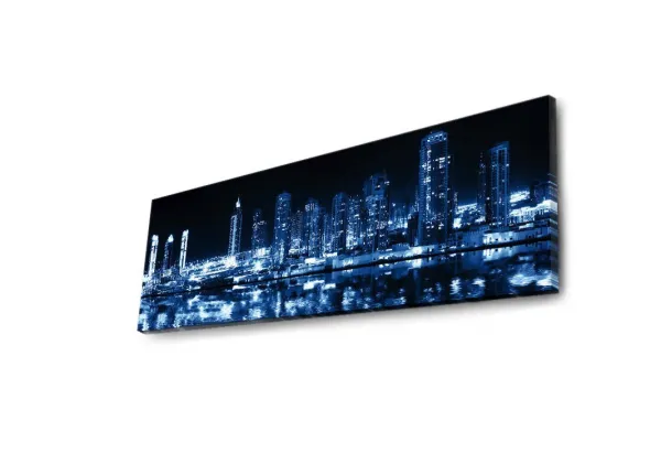Wallity Obraz s LED osvetlením NOČNÉ MRAKODRAPY 6 30 x 90 cm