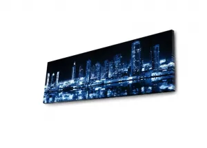 Wallity Obraz s LED osvetlením NOČNÉ MRAKODRAPY 6 30 x 90 cm