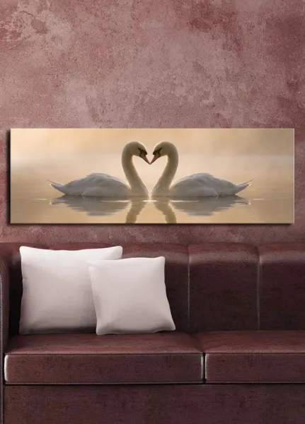 Wallity Obraz SWANS 30x90 cm béžový