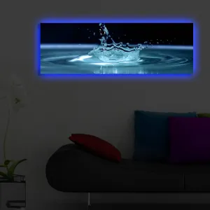 Wallity Obraz s LED osvetlením KVAPKA VODY 41 30 x 90 cm