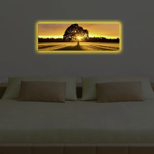 Hanah Home Obraz s led osvetlením Ledda Strom 90x30 cm