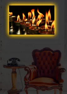 Wallity Obraz s LED osvetlením SVIT SVIEČOK 24 45 x 70 cm