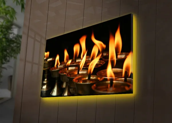 Wallity Obraz s LED osvetlením SVIT SVIEČOK 24 45 x 70 cm
