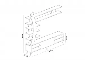 Kalune Design Obývacia stena DURU 180 cm biela