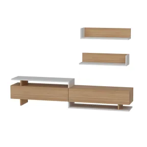 TV skrinka / Obývacia stena Ayaz - Teak, White