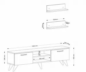 Kalune Design Obývací stěna AYDEN 150 cm ořech/mramor