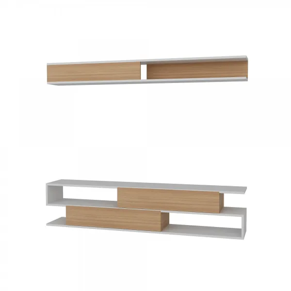 ASIR Obývacia stena SIMS biela, teak