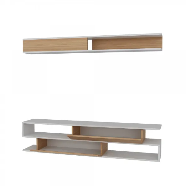 ASIR Obývacia stena SIMS biela, teak