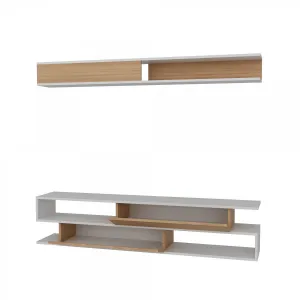ASIR Obývacia stena SIMS biela, teak