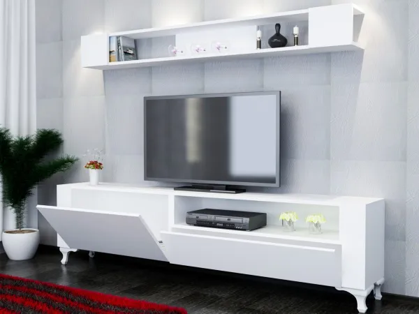 TV skrinka / Obývacia stena Kar - White
