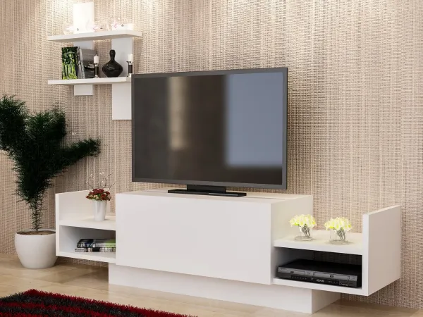 TV skrinka / Obývacia stena Bahar - White