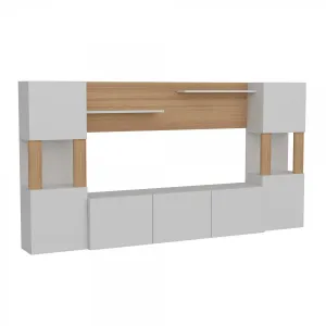 ASIR Obývacia stena LORE biela, teak