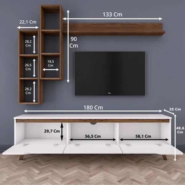 ASIR TV stolík M16 biely orech