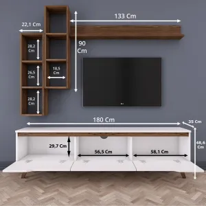 ASIR TV stolík M16 biely orech