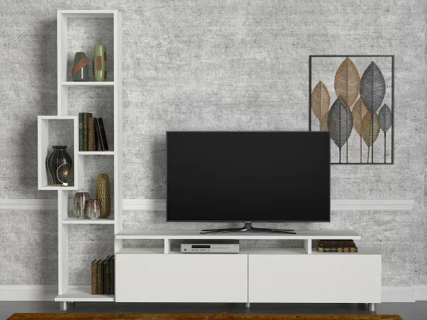 TV skrinka / Obývacia stena Tulip - White