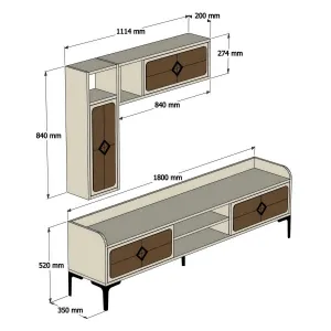 TV skrinka / Obývacia stena Samba - Walnut