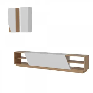 Hanah Home Obývacia stena Zebra biela/teak